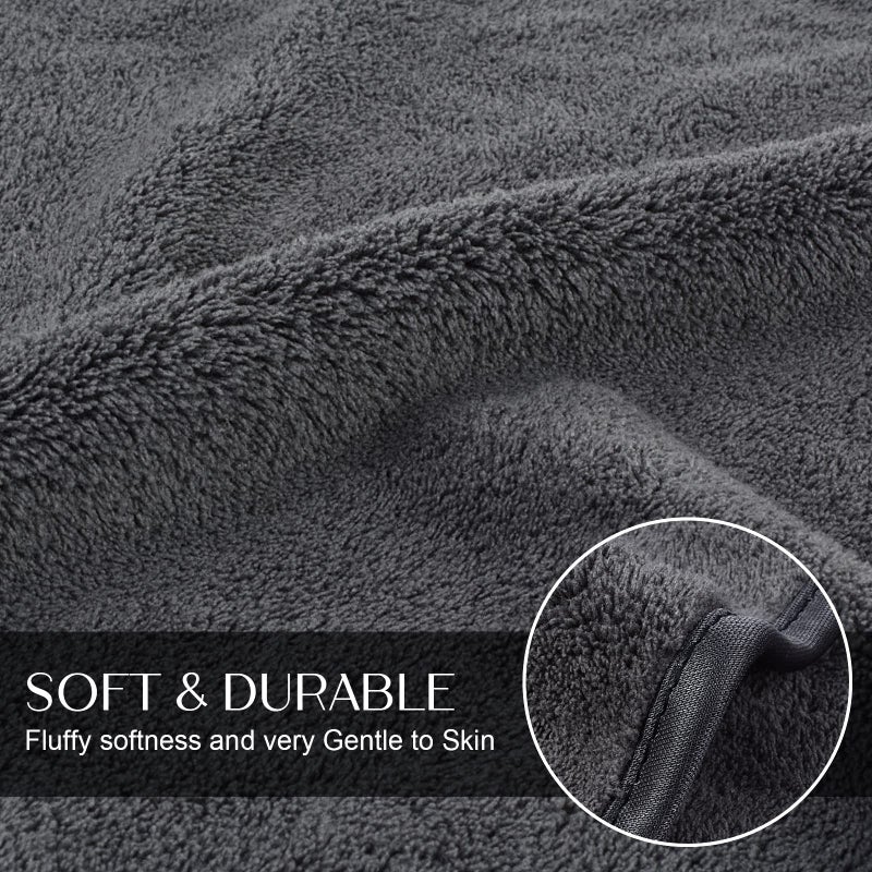 KinHwa Microfiber Hand Towel Ultra Soft Large Hand Towels for Bathroom Super Absorbent for SPA Face Shower and Sports 2 Pack Dark-Gray - Image 4